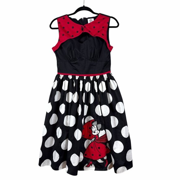 Disney Minnie Mouse Polka Dot Dress By The Dress Shop M Medium Pockets Cotton - Picture 2 of 11